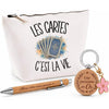 Coffret Cadeau Les cartes c'est la vie – Trousse, stylo bambou et porte-clés