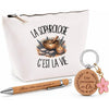 Coffret Cadeau La sophrologie c'est la vie – Trousse, stylo bambou et porte-clés