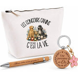 Coffret Cadeau Les concours canins c'est la vie – Trousse, stylo bambou et porte-clés