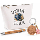 Coffret Cadeau La boxe thaïe c'est la vie – Trousse, stylo bambou et porte-clés