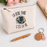 Coffret Cadeau La boxe thaïe c'est la vie – Trousse, stylo bambou et porte-clés