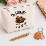 Coffret Cadeau Être chocolatière c'est la vie – Trousse, stylo bambou et porte-clés