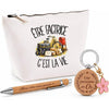 Coffret Cadeau Être factrice c'est la vie – Trousse, stylo bambou et porte-clés