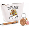 Coffret Cadeau Être pâtissière c'est la vie – Trousse, stylo bambou et porte-clés
