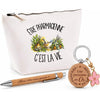 Coffret Cadeau Être pharmacienne c'est la vie – Trousse, stylo bambou et porte-clés