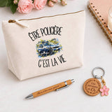 Coffret Cadeau Être policière c'est la vie – Trousse, stylo bambou et porte-clés