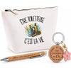 Coffret Cadeau Être toiletteuse c'est la vie – Trousse, stylo bambou et porte-clés