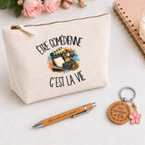Coffret Cadeau Être comédienne c'est la vie – Trousse, stylo bambou et porte-clés