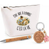 Coffret Cadeau Être aide à domicile c'est la vie – Trousse, stylo bambou et porte-clés