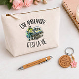 Coffret Cadeau Être ambulancier c'est la vie – Trousse, stylo bambou et porte-clés