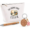Coffret Cadeau Être assistante sociale c'est la vie – Trousse, stylo bambou et porte-clés