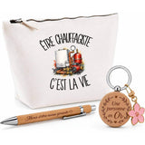 Coffret Cadeau Être chauffagiste c'est la vie – Trousse, stylo bambou et porte-clés