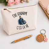 Coffret Cadeau Être gendarme c'est la vie – Trousse, stylo bambou et porte-clés