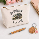 Coffret Cadeau Être ostréiculteur c'est la vie – Trousse, stylo bambou et porte-clés