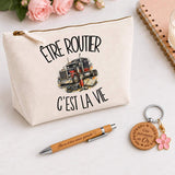 Coffret Cadeau Être routier c'est la vie – Trousse, stylo bambou et porte-clés