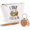Coffret Cadeau L'Italie c'est la vie – Trousse, stylo bambou et porte-clés
