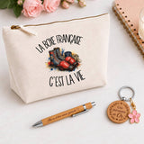 Coffret Cadeau La boxe française c'est la vie – Trousse, stylo bambou et porte-clés