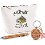 Coffret Cadeau La Normandie c'est la vie – Trousse, stylo bambou et porte-clés