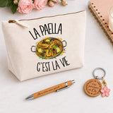 Coffret Cadeau La paella c'est la vie – Trousse, stylo bambou et porte-clés
