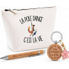 Coffret Cadeau La pole dance c'est la vie – Trousse, stylo bambou et porte-clés