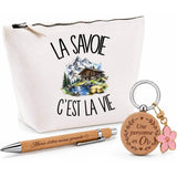 Coffret Cadeau La Savoie c'est la vie – Trousse, stylo bambou et porte-clés