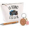 Coffret Cadeau La techno c'est la vie – Trousse, stylo bambou et porte-clés