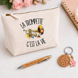 Coffret Cadeau La trompette c'est la vie – Trousse, stylo bambou et porte-clés