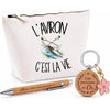 Coffret Cadeau L'aviron c'est la vie – Trousse, stylo bambou et porte-clés