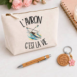 Coffret Cadeau L'aviron c'est la vie – Trousse, stylo bambou et porte-clés