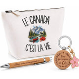 Coffret Cadeau Le Canada c'est la vie – Trousse, stylo bambou et porte-clés