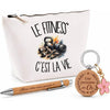Coffret Cadeau Le fitness c'est la vie – Trousse, stylo bambou et porte-clés