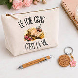 Coffret Cadeau Le foie gras c'est la vie – Trousse, stylo bambou et porte-clés