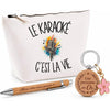 Coffret Cadeau Le karaoké c'est la vie – Trousse, stylo bambou et porte-clés