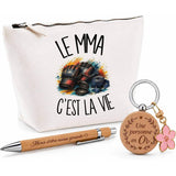 Coffret Cadeau Le MMA c'est la vie – Trousse, stylo bambou et porte-clés