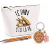 Coffret Cadeau Le pain c'est la vie – Trousse, stylo bambou et porte-clés