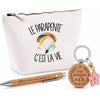 Coffret Cadeau Le parapente c'est la vie – Trousse, stylo bambou et porte-clés