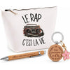 Coffret Cadeau Le rap c'est la vie – Trousse, stylo bambou et porte-clés