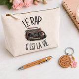Coffret Cadeau Le rap c'est la vie – Trousse, stylo bambou et porte-clés