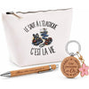 Coffret Cadeau Le saut à l'élastique c'est la vie – Trousse, stylo bambou et porte-clés