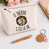 Coffret Cadeau Le théâtre c'est la vie – Trousse, stylo bambou et porte-clés