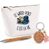 Coffret Cadeau Le water-polo c'est la vie – Trousse, stylo bambou et porte-clés