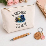 Coffret Cadeau Le water-polo c'est la vie – Trousse, stylo bambou et porte-clés