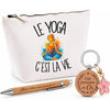 Coffret Cadeau Le yoga c'est la vie – Trousse, stylo bambou et porte-clés
