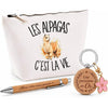 Coffret Cadeau Les alpagas c'est la vie – Trousse, stylo bambou et porte-clés