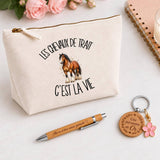 Coffret Cadeau Les chevaux de trait c'est la vie – Trousse, stylo bambou et porte-clés
