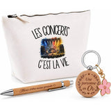 Coffret Cadeau Les concerts c'est la vie – Trousse, stylo bambou et porte-clés