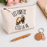 Coffret Cadeau Les furets c'est la vie – Trousse, stylo bambou et porte-clés