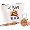 Coffret Cadeau Les gaufres c'est la vie – Trousse, stylo bambou et porte-clés