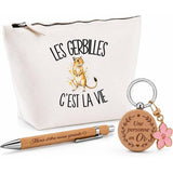 Coffret Cadeau Les gerbilles c'est la vie – Trousse, stylo bambou et porte-clés
