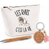 Coffret Cadeau Les rats c'est la vie – Trousse, stylo bambou et porte-clés
